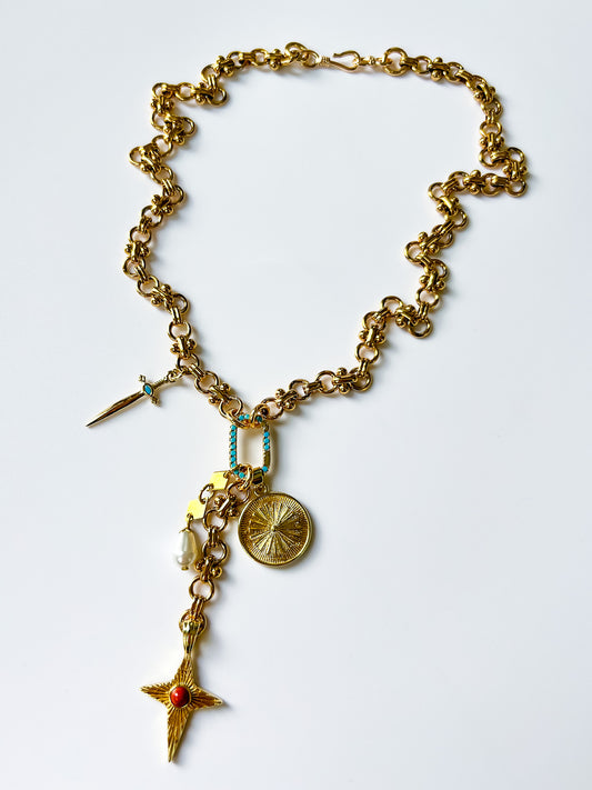 REVIVAL GOLD-FILLED CHARM NECKLACE