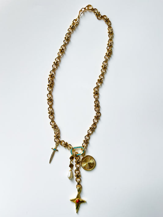 REVIVAL GOLD-FILLED CHARM NECKLACE