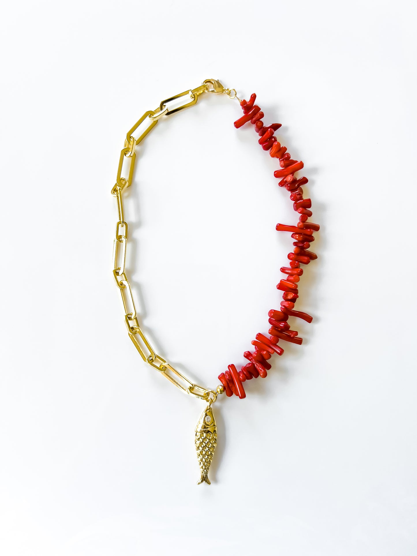 ROWAN CORAL + GOLD-FILLED CHAIN NECKLACE